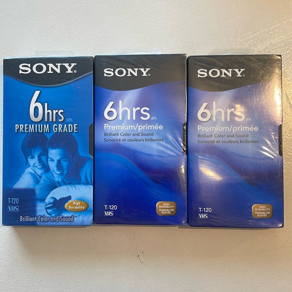 Sony T120VRH Premium Grade VHS Video Tapes